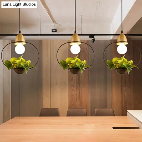 Industrial Metal Led Pendant Ceiling Light For Restaurant - Black/White 1 Bulb Drop Design