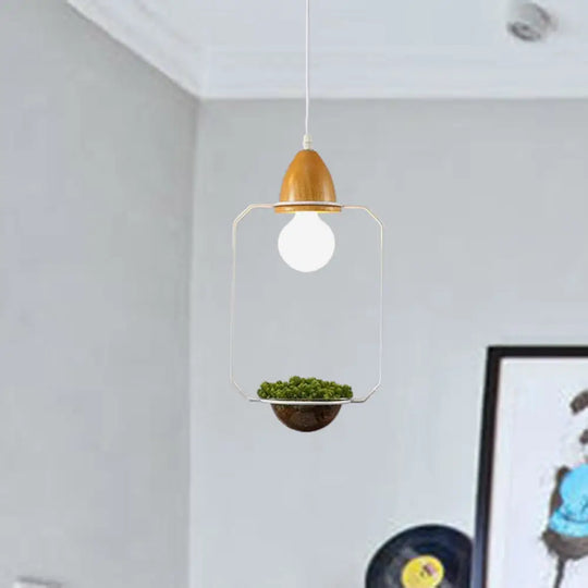 Modern Black/White Industrial Metal Led Pendant Light For Restaurant - Oval/Rectangle/Urn Design