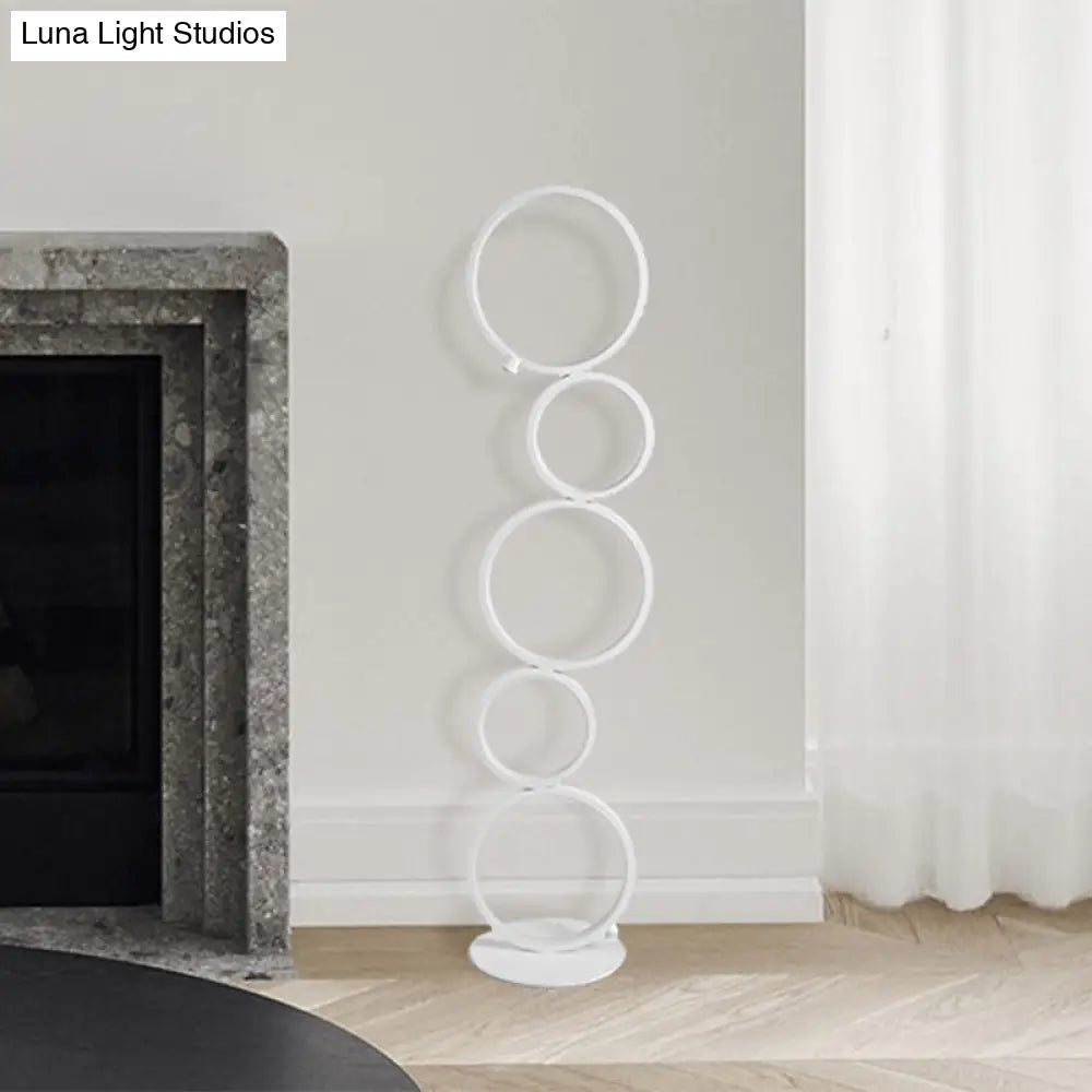 Modern Black/White Led Bubble Floor Lamp With Adjustable Lighting Options