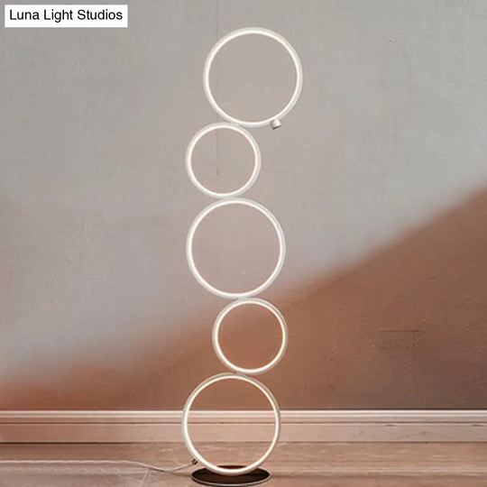 Modern Black/White Led Bubble Floor Lamp With Adjustable Lighting Options