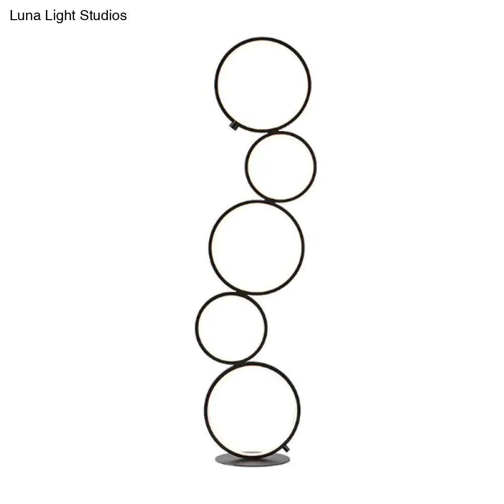 Modern Black/White Led Bubble Floor Lamp With Adjustable Lighting Options