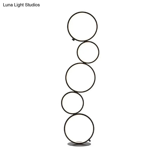 Modern Black/White Led Bubble Floor Lamp With Adjustable Lighting Options