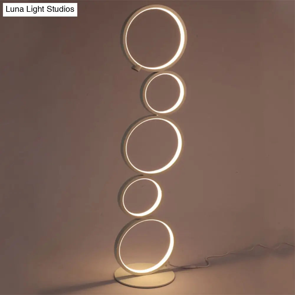 Modern Black/White Led Bubble Floor Lamp With Adjustable Lighting Options