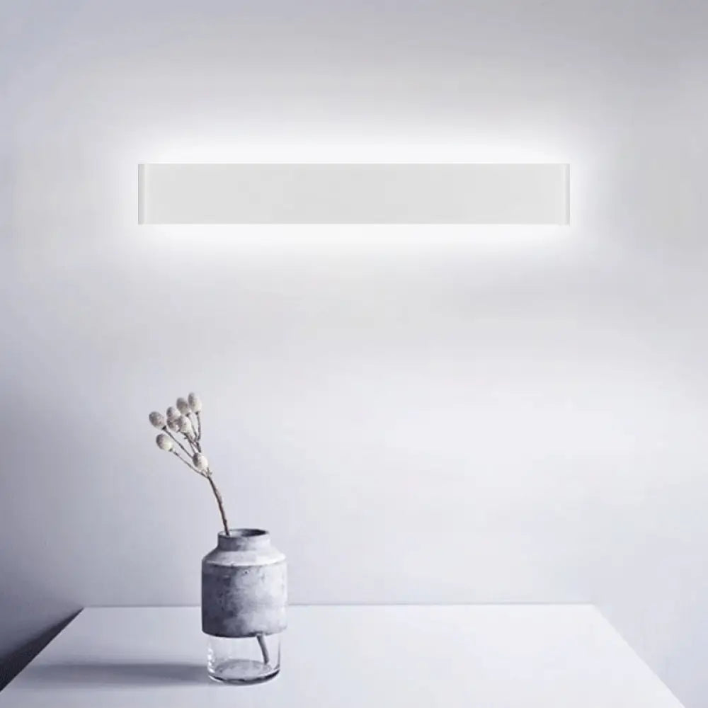 Modern Black/White Led Wall Lamp With Rectangular Metal Shade - Great Room Sconce Fixture White