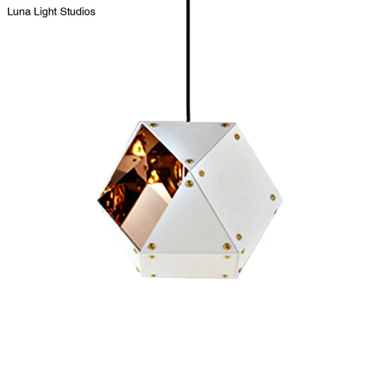 Modern Black/White Multifaceted Metal Chandelier Light - 8/12 Heads Perfect For Dining Rooms And