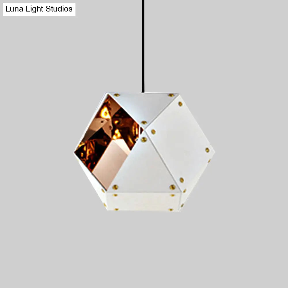 Modern Black/White Multifaceted Metal Chandelier Light - 8/12 Heads Perfect For Dining Rooms And