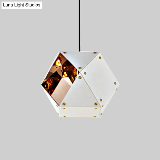 Modern Black/White Multifaceted Metal Chandelier Light - 8/12 Heads Perfect For Dining Rooms And