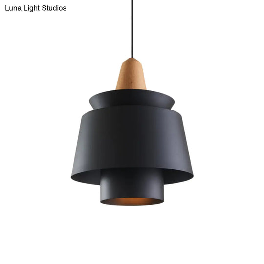 Modern Black/White Pendant Light For Dining Room With Metal Shade