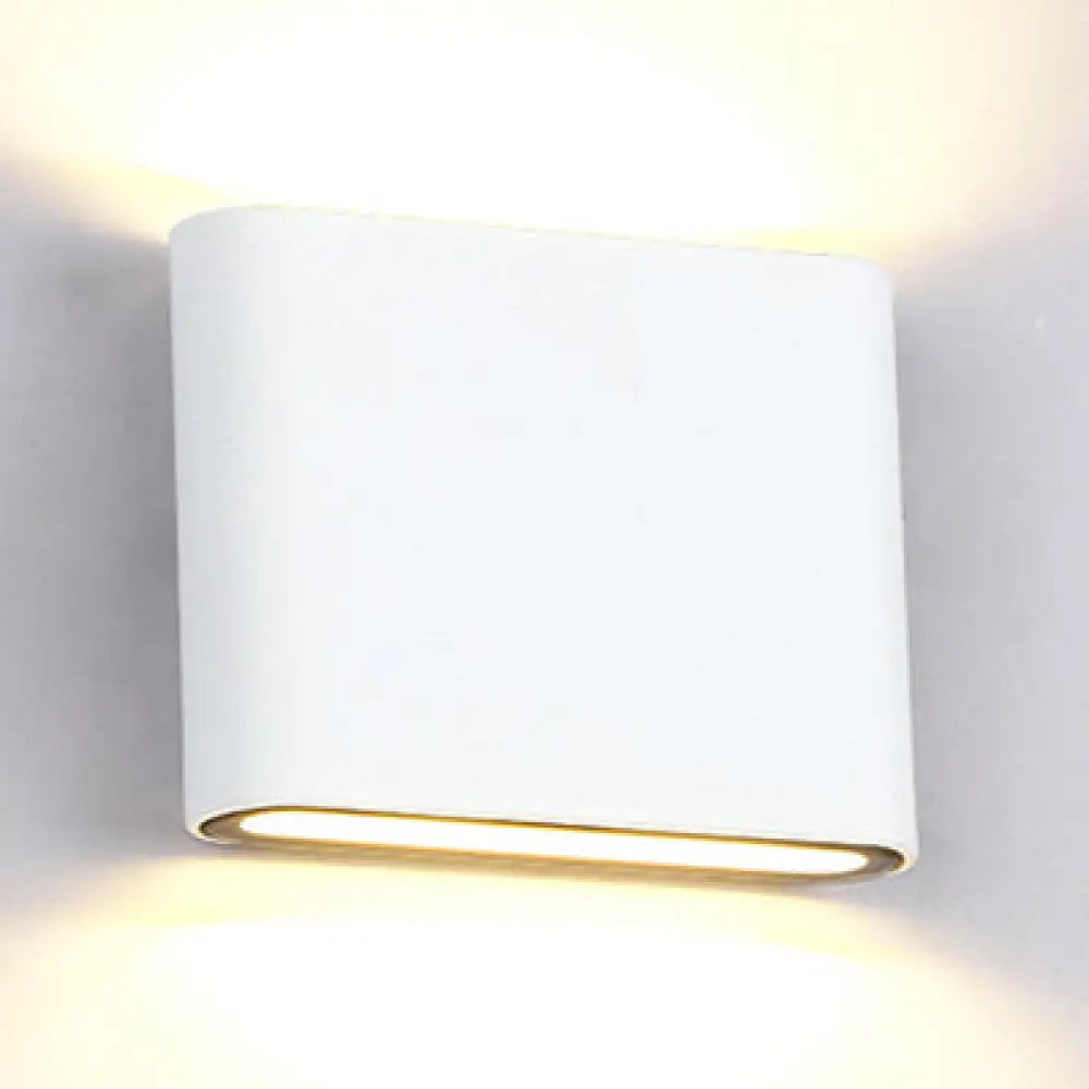 Modern Black/White Rectangular Led Wall Sconce For Hallway Warm/White Light Aluminum Construction