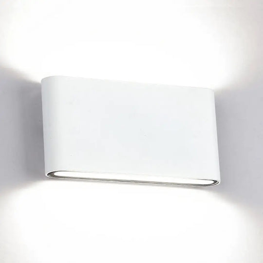 Modern Black/White Rectangular Led Wall Sconce For Hallway Warm/White Light Aluminum Construction