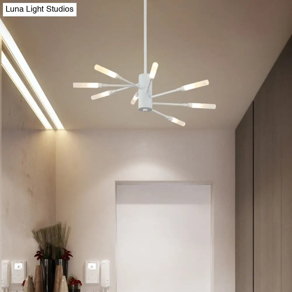 Modern Black/White Sputnik Chandelier Pendant Light - Retro Loft Metal Led Lighting For Corridor