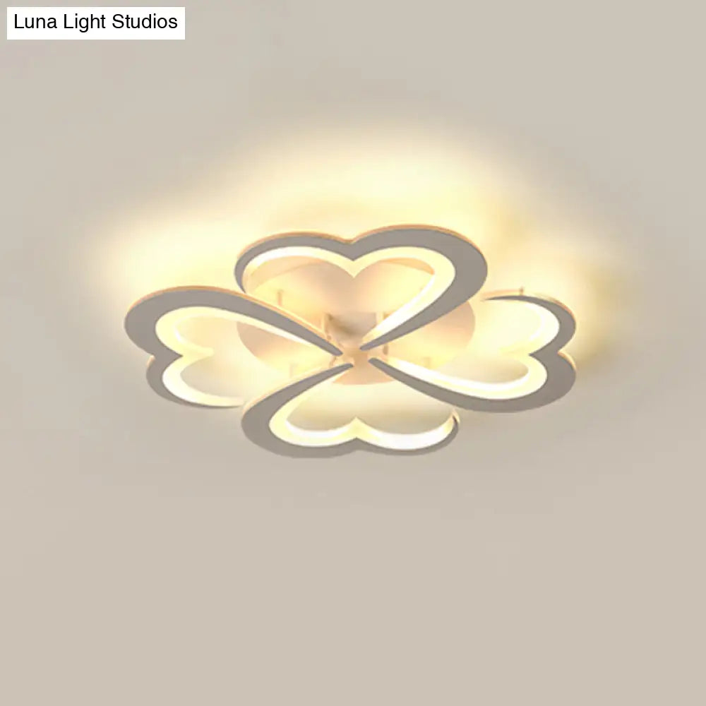 Modern Blooming Flower Ceiling Lamp With Led Lights In Warm/White Light - Semi Flush Mount