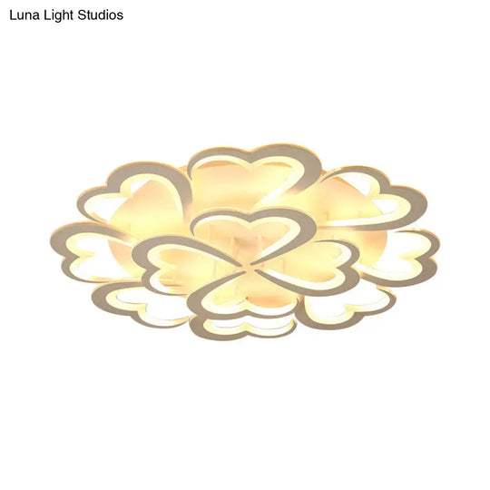 Modern Blooming Flower Ceiling Lamp With Led Lights In Warm/White Light - Semi Flush Mount