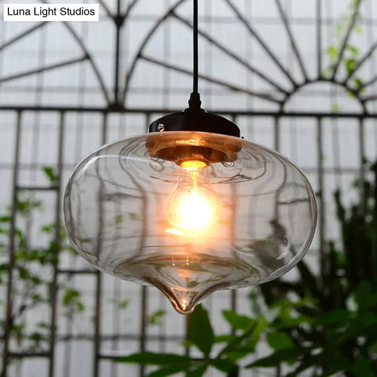 Simplicity Blown Glass Pendant Light Fixture - Ideal For Restaurants Clear