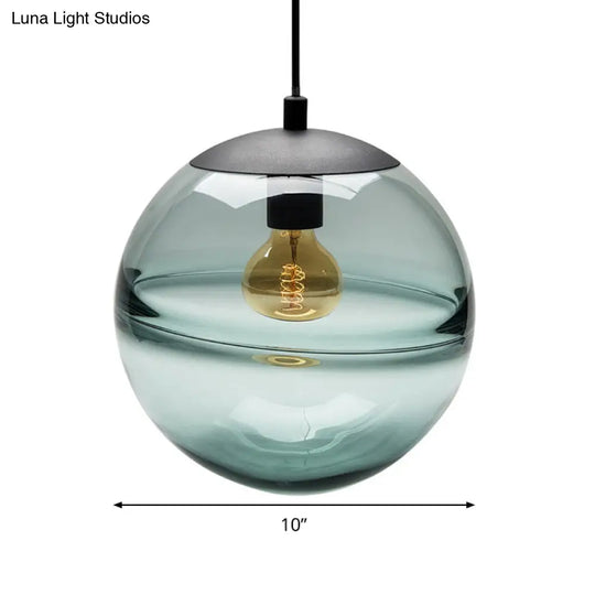 Modern Blue/Coffee Glass Sphere Pendant Light 1 Head 8’/10’/12’ Wide - Perfect For Dining Room