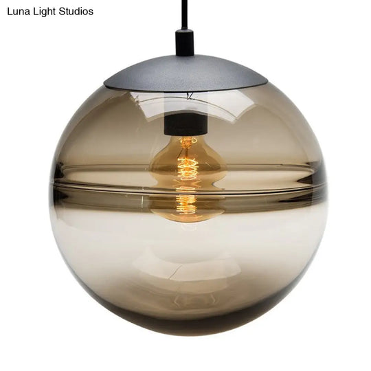 Modern Blue/Coffee Glass Sphere Pendant Light 1 Head 8’/10’/12’ Wide - Perfect For Dining Room