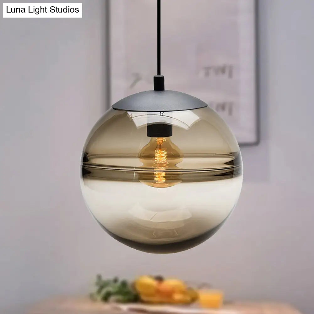 Modern Blue/Coffee Glass Sphere Pendant Light 1 Head 8’/10’/12’ Wide - Perfect For Dining Room