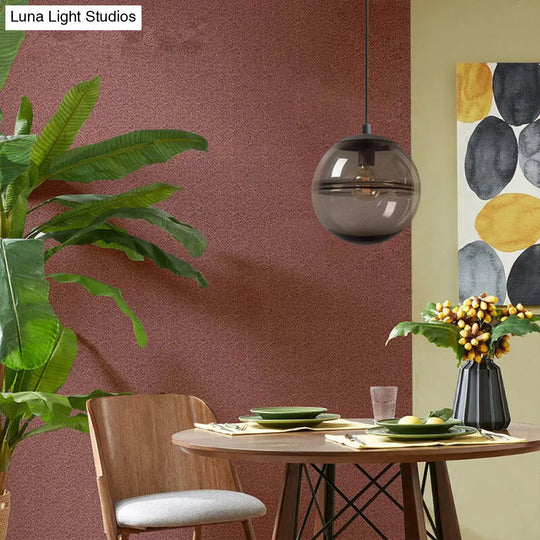 Modern Blue/Coffee Glass Sphere Pendant Light - 1 Head 8/10/12 Wide Elegant Dining Room Hanging