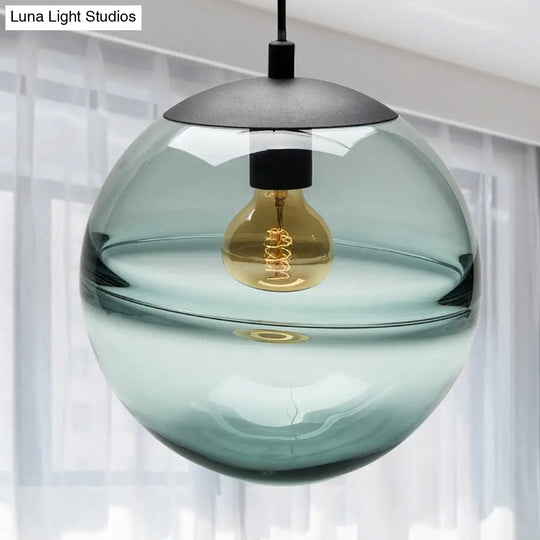 Modern Blue/Coffee Glass Sphere Pendant Light 1 Head 8’/10’/12’ Wide - Perfect For Dining Room