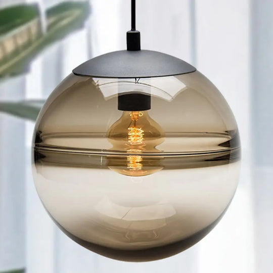 Modern Blue/Coffee Glass Sphere Pendant Light 1 Head 8’/10’/12’ Wide - Perfect For Dining