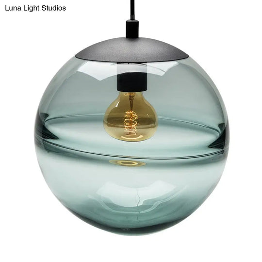 Modern Blue/Coffee Glass Sphere Pendant Light 1 Head 8’/10’/12’ Wide - Perfect For Dining Room