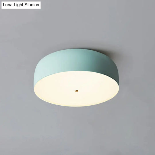 Modern Blue Led Flush Mount Ceiling Light Fixture For Kitchen - 14/19 Wide