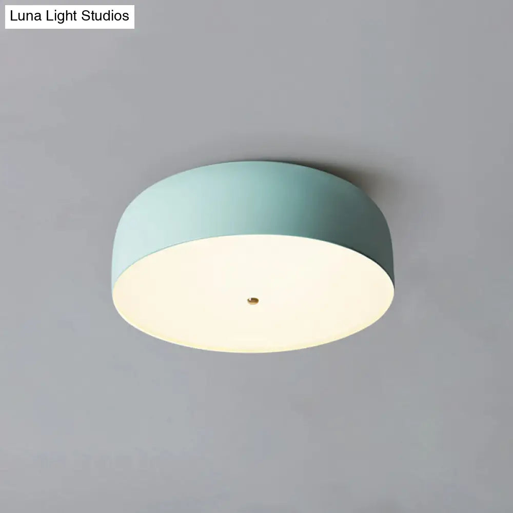 Modern Blue Led Flush Mount Ceiling Light Fixture For Kitchen - 14’/19’ Wide