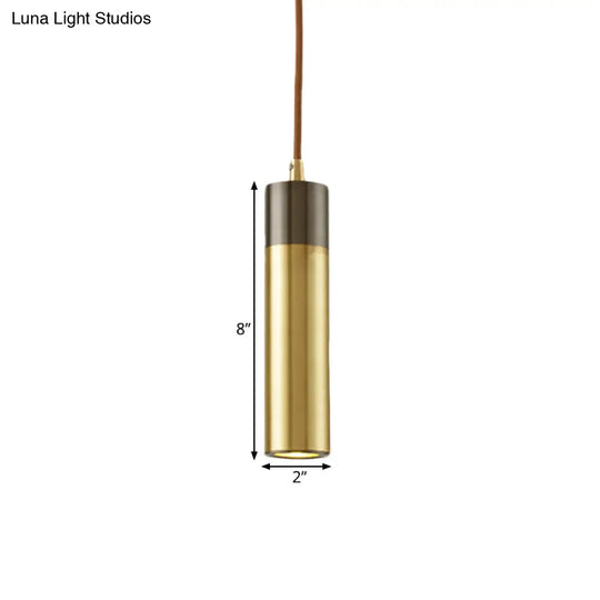 Modern Brass-Black 1-Light Metal Hanging Light Kit For Beer Bar Column Pendant