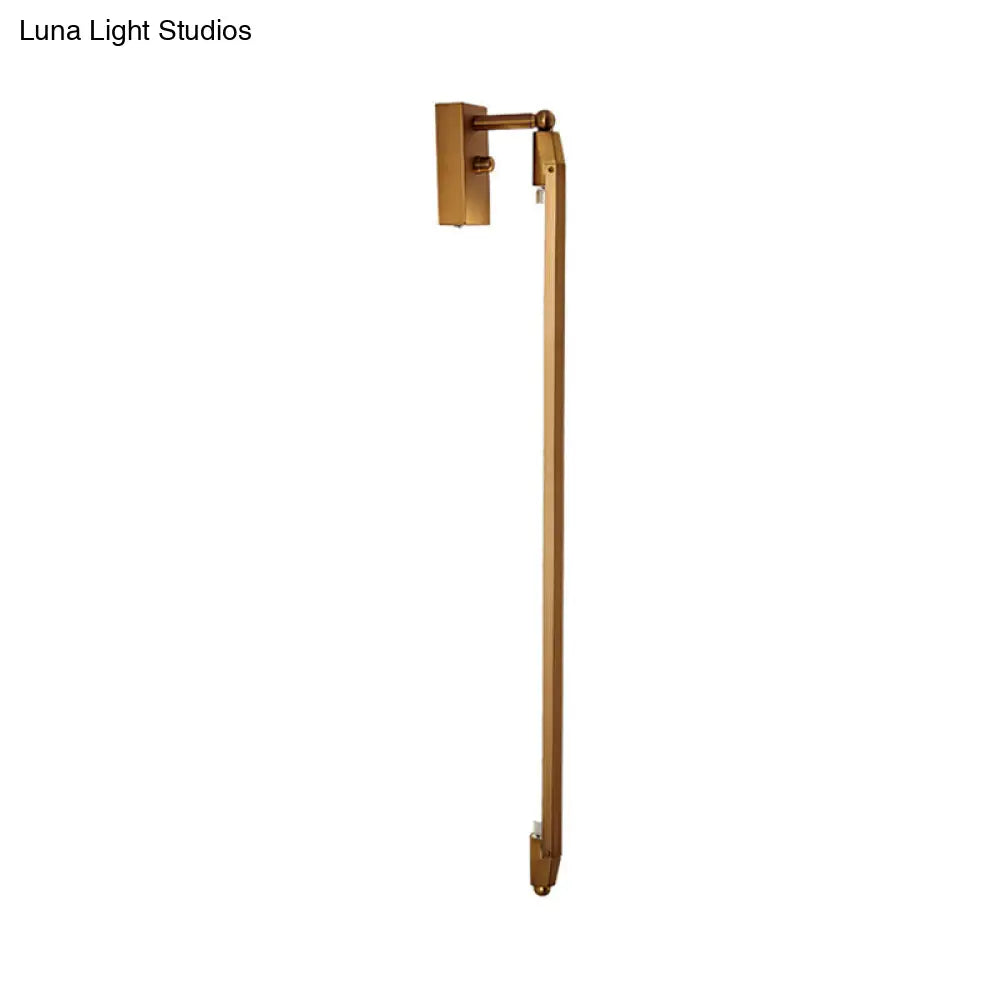 Modern Brass/Black Adjustable Wall Light Fixture - Stylish 1 Sconce For Living Room