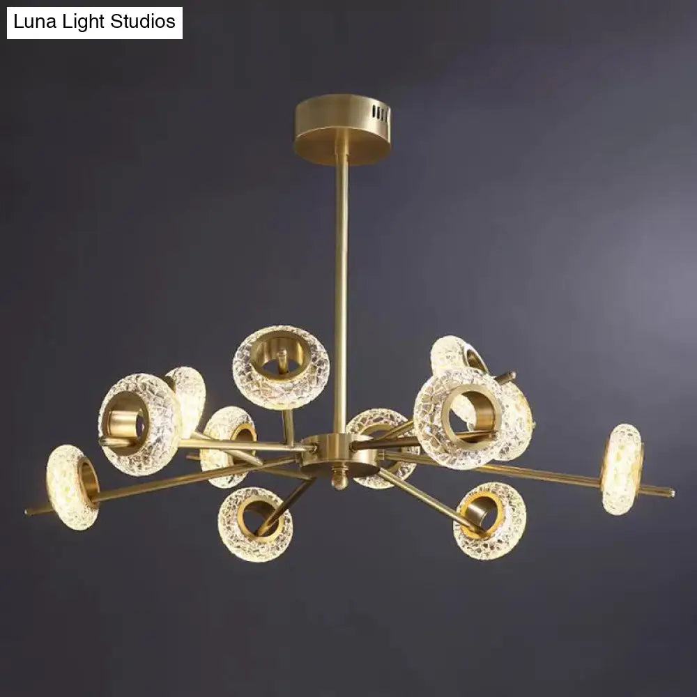 Modern Brass Crystal Chandelier - Elegant Hanging Pendant For Living Room