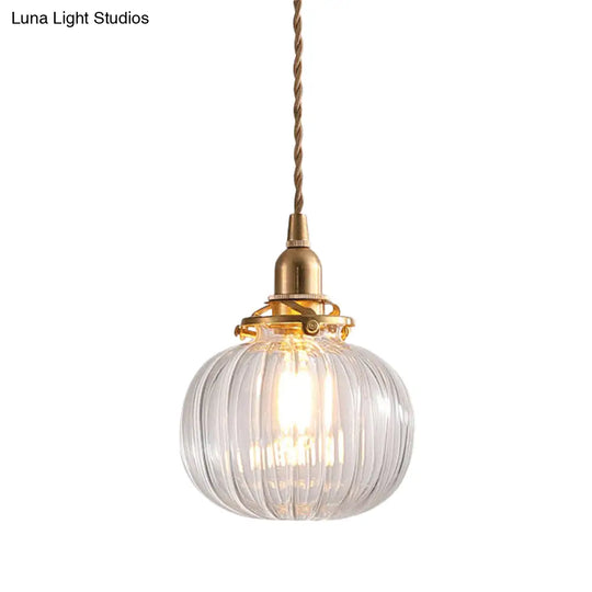 Modern Brass Elliptical Pendant Lamp With Blue/Clear/Green Glass - Ideal For Dining Room Ceiling