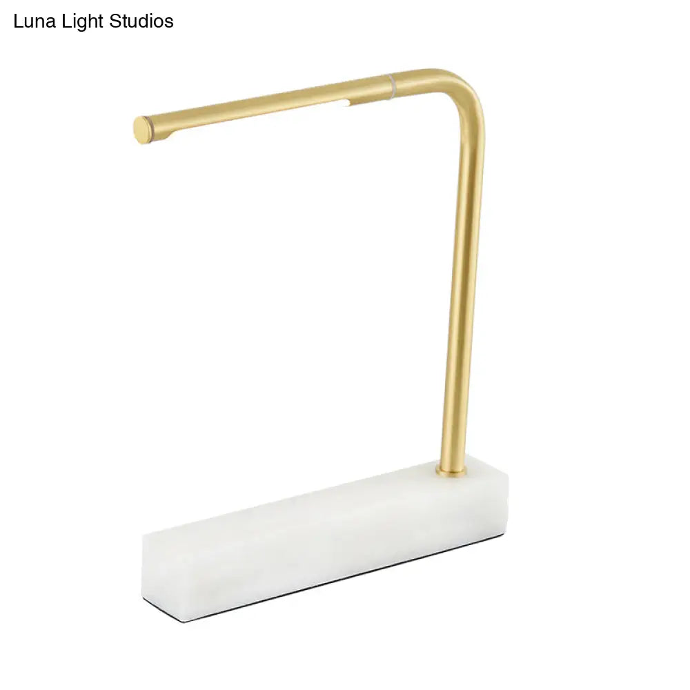 Modern Brass Led Table Lamp With Right Angled Design Nordic Night Light For Study Room Metal