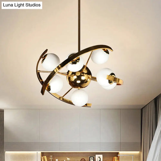 Modern Brass Sputnik Ceiling Chandelier W/ 9 Bulbs - Ideal For Living Room Décor