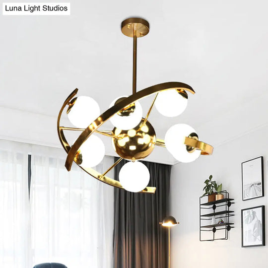 Modern Brass Sputnik Ceiling Chandelier W/ 9 Bulbs - Ideal For Living Room Décor