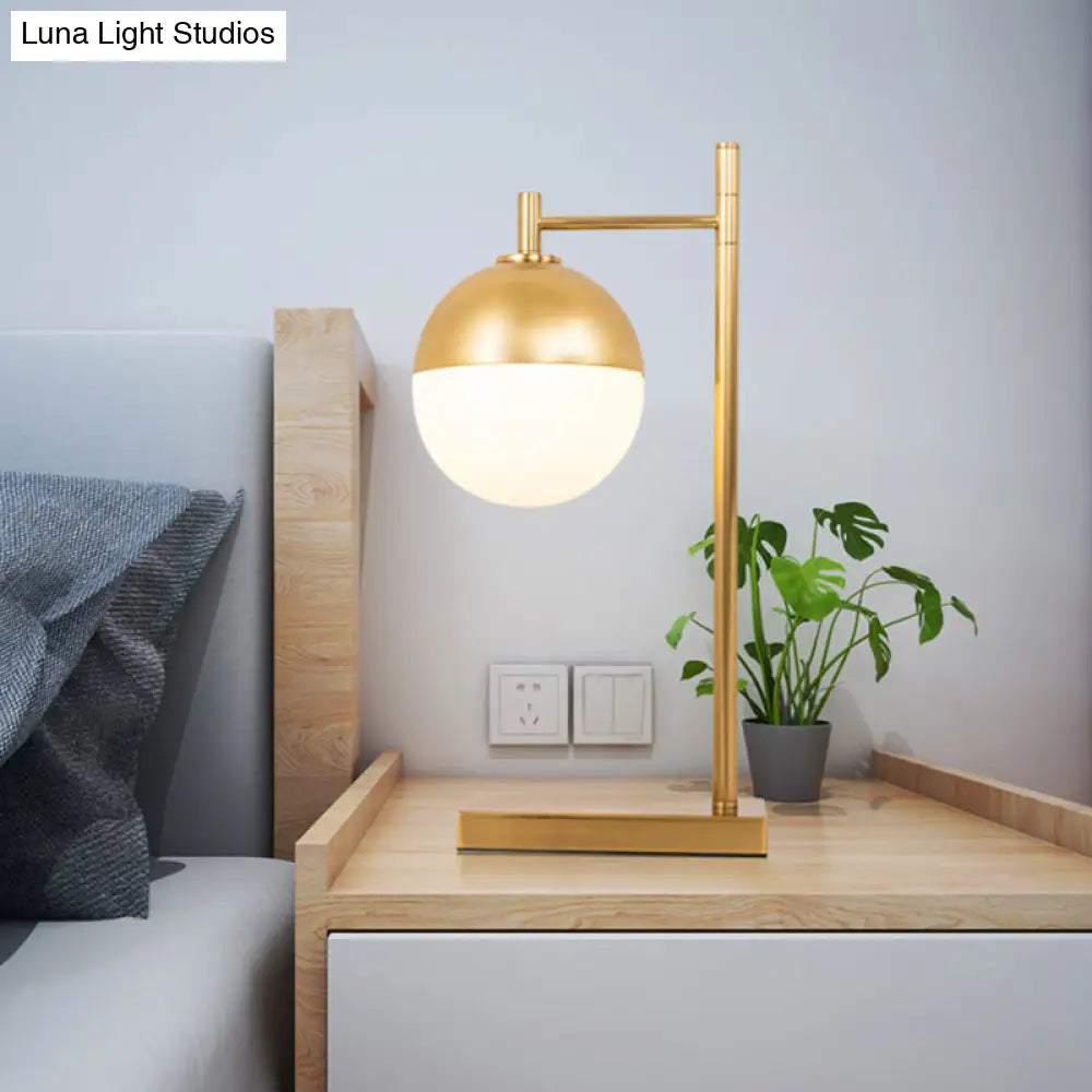 Modern Brass Nightstand Lamp - 1 Head Bedroom Table Light