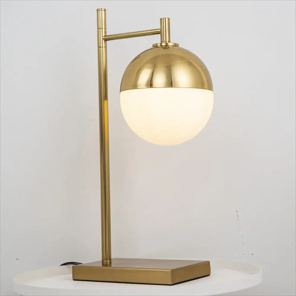 Modern Brass Nightstand Lamp - 1 Head Bedroom Table Light