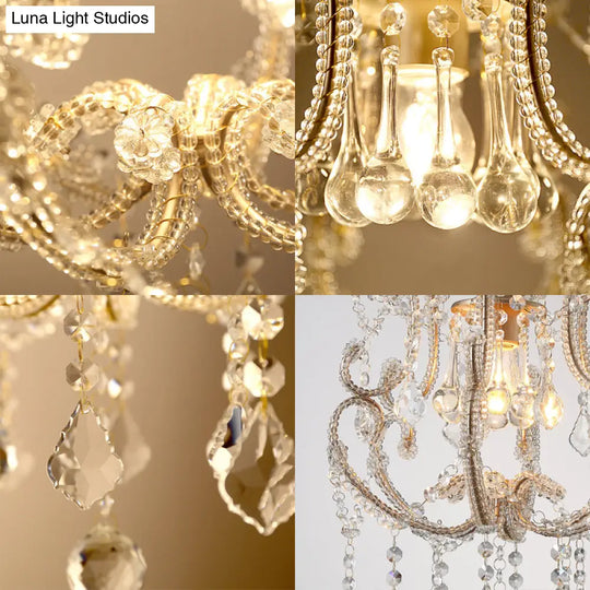 Modern Brass Pendant Lamp With Laser-Cut Design And Crystal Detail For Living Room Lighting