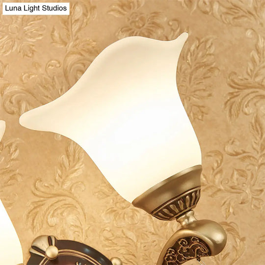 Modern Brass Sconce Light With Crystal Drop - Wall Mounted Indoor Lamp (1/2 Lights)