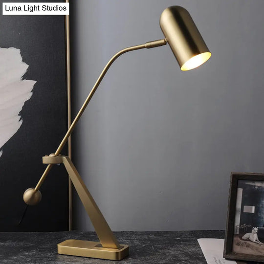 Modern Brass Tubular Reading Book Light For Study Tasks - 1 Bulb Task Lighting