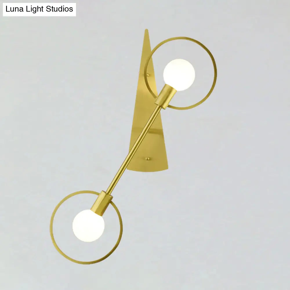 Modern Brass Wall Mounted Loop Sconce Light Fixture For Bedroom