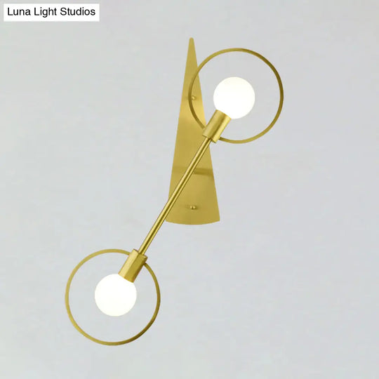 Modern Brass Wall Mounted Loop Sconce Light Fixture For Bedroom