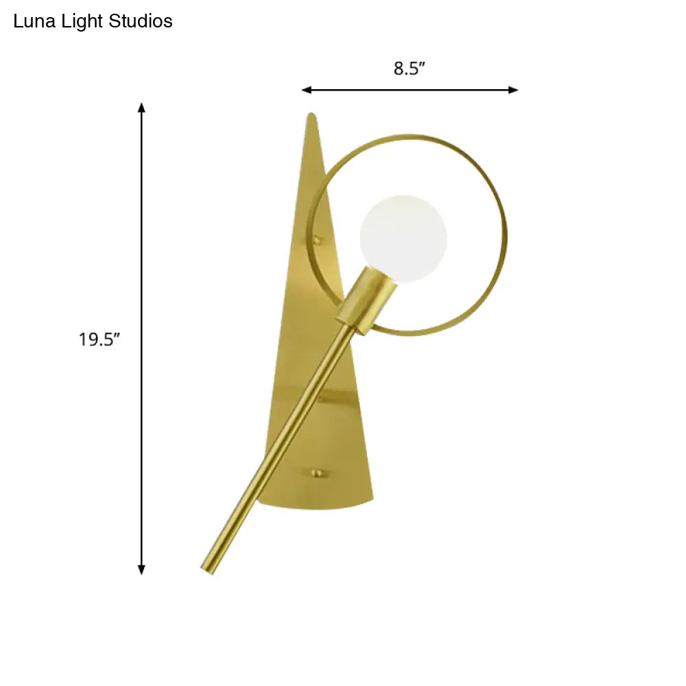 Modern Brass Wall Mounted Loop Sconce Light Fixture For Bedroom