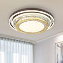 Modern Brown Flush Mount Crystal Block Led Lamp For Living Room