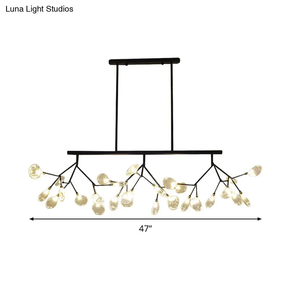 Modern Bubble Chandelier With Clear Glass 27 Heads Black/Gold - Dining Room Hanging Light Kit