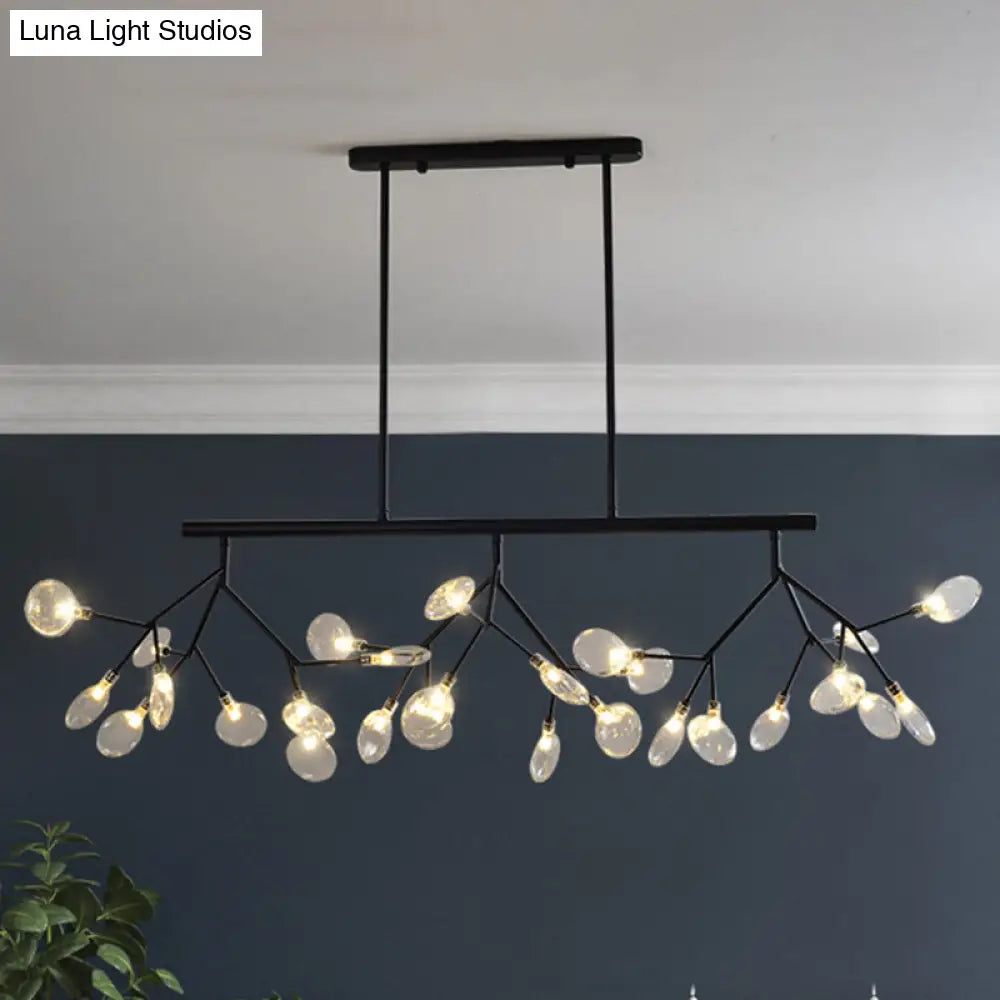 Modern Bubble Chandelier With Clear Glass 27 Heads Black/Gold - Dining Room Hanging Light Kit