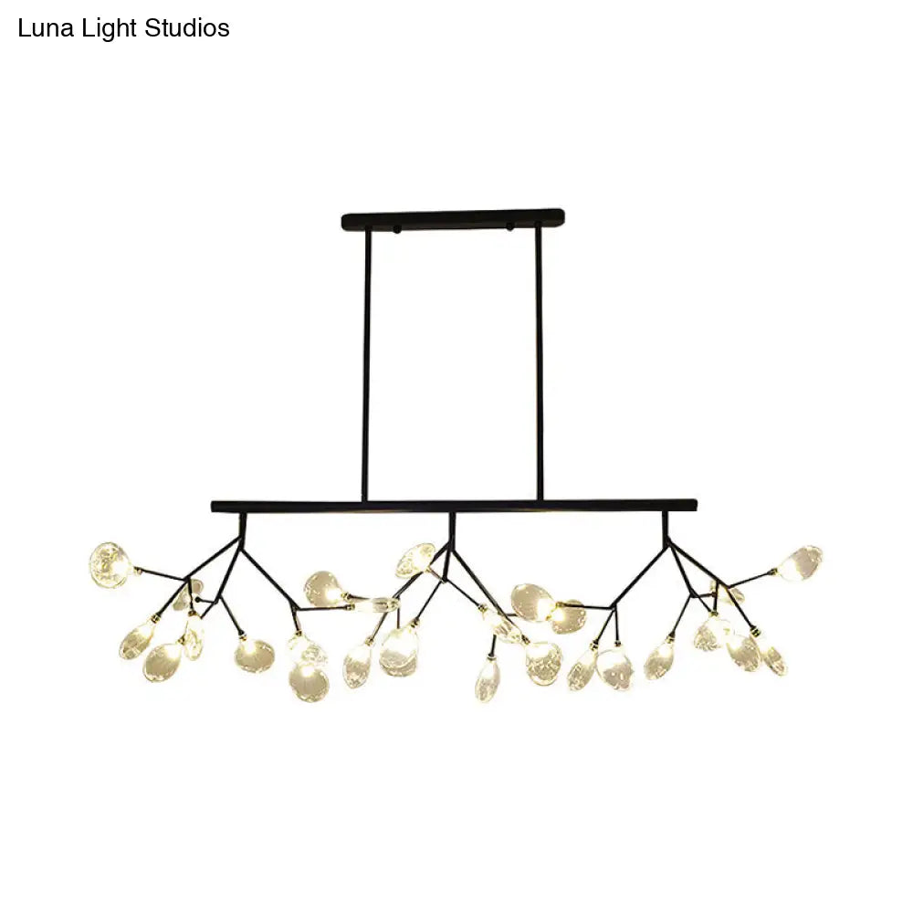 Modern Bubble Chandelier With Clear Glass 27 Heads Black/Gold - Dining Room Hanging Light Kit