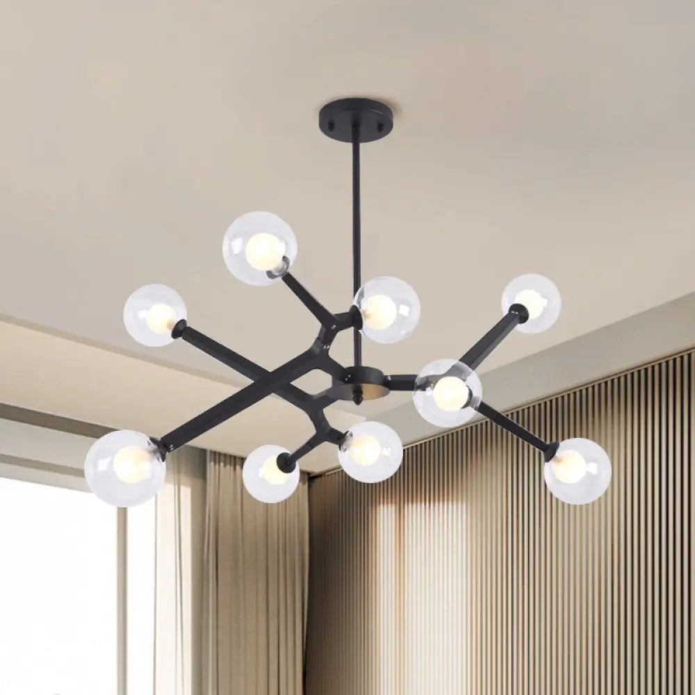 Modern Bubble Glass Ceiling Chandelier With 5/9 Lights - Elegant Luminaire Lighting In Black/Gold 9