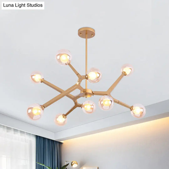 Modern Bubble Glass Ceiling Chandelier With 5/9 Lights - Elegant Luminaire Lighting In Black/Gold