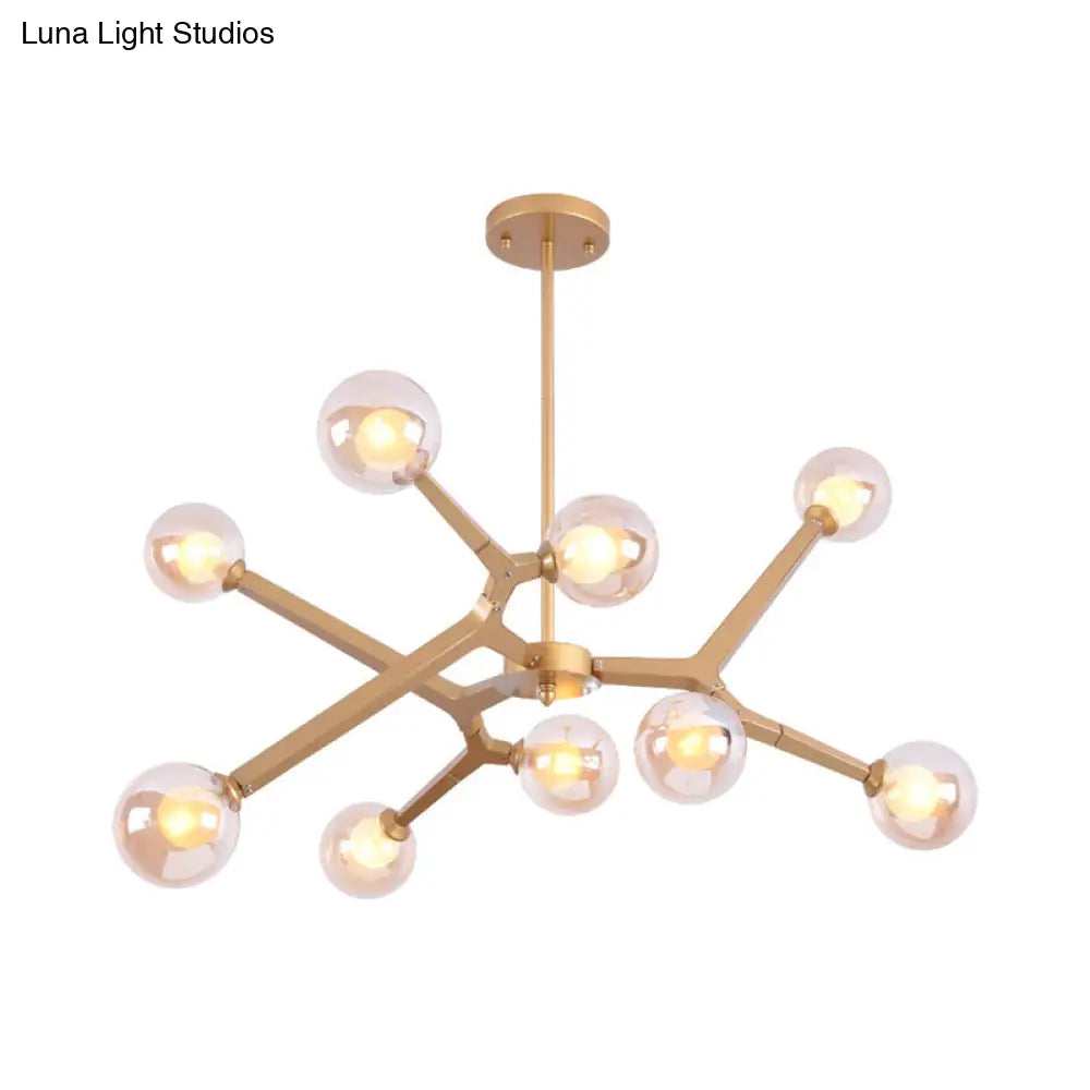 Modern Bubble Glass Ceiling Chandelier With 5/9 Lights - Elegant Luminaire Lighting In Black/Gold