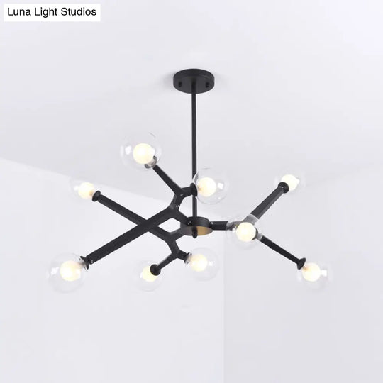 Modern Bubble Glass Ceiling Chandelier With 5/9 Lights - Elegant Luminaire Lighting In Black/Gold